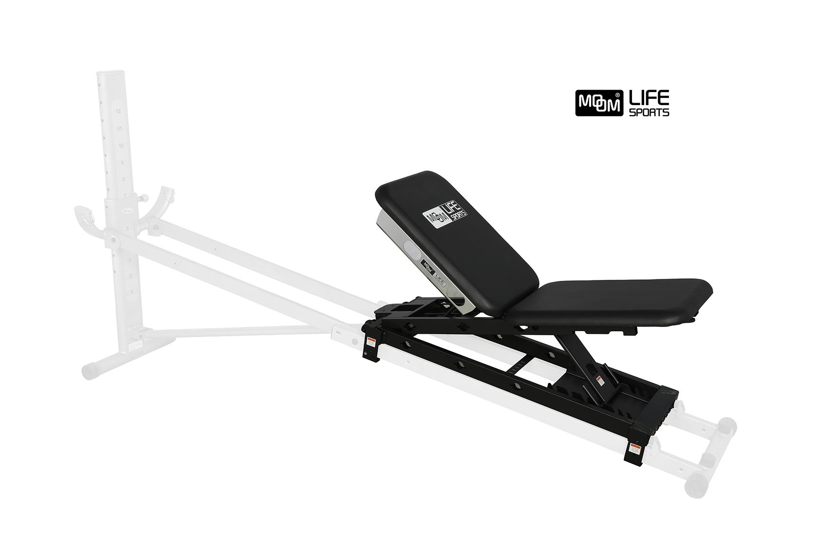 Detail of the upgrade bench mounted on the rails