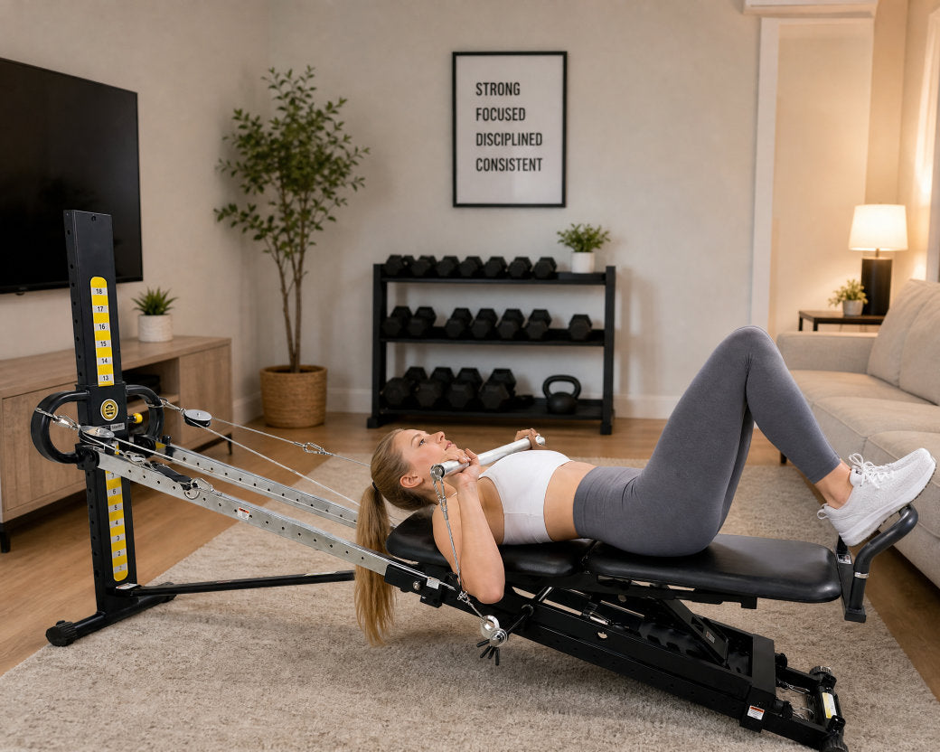 Bench press on the MOMO PRO with the Chest Press Kit