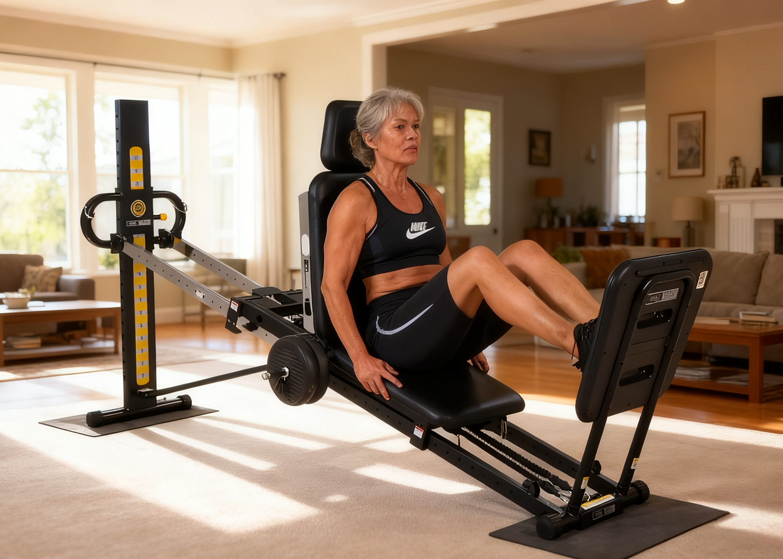 Hack squat with weight bar on the MOMO Core